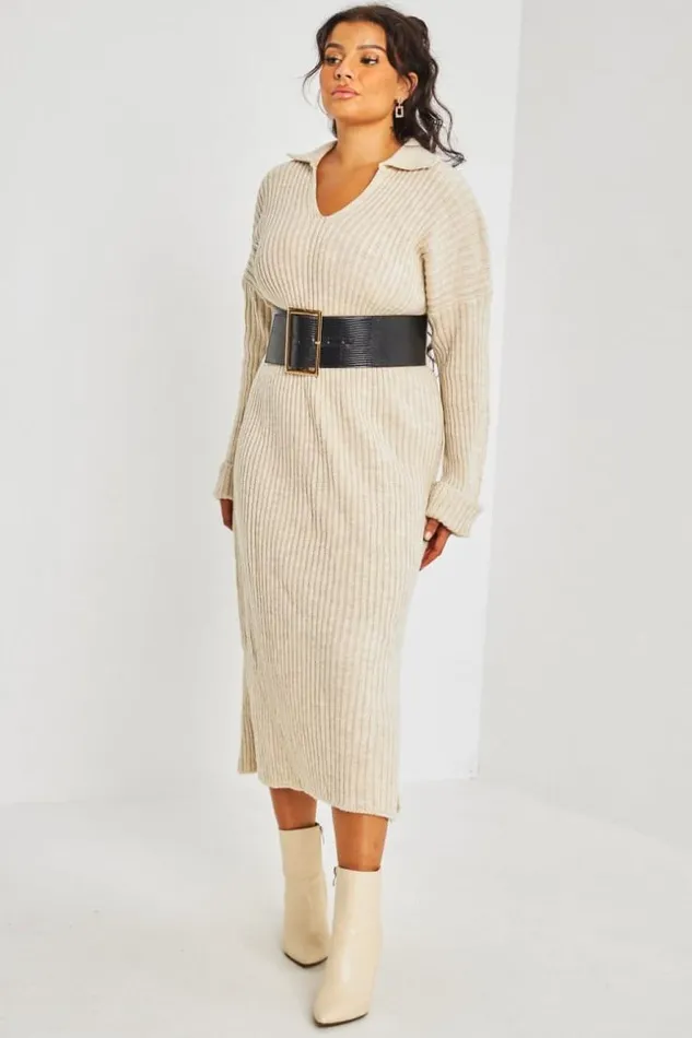 Women Robe Longue Beige En Maille Col Rabats Beige Brentiny Paris Short Dresses Women Robe Longue Beige En Maille Col Rabats Beige Brentiny Paris Short Dresses