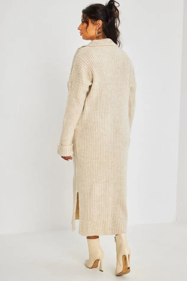 Women Robe Longue Beige En Maille Col Rabats Beige Brentiny Paris Short Dresses Women Robe Longue Beige En Maille Col Rabats Beige Brentiny Paris Short Dresses