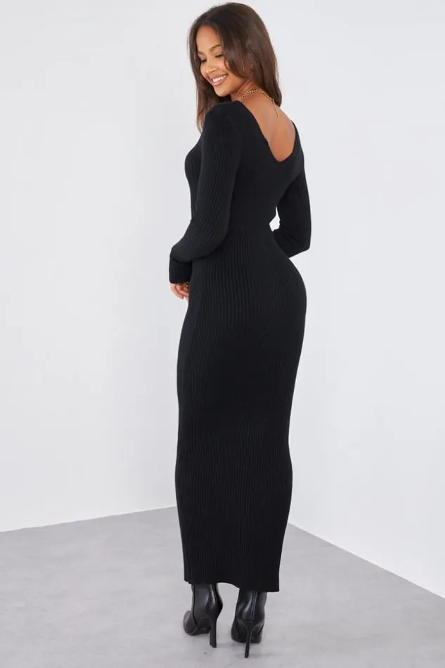 Women Robe Longue Noire Basic Moulante Black Brentiny Paris Short Dresses