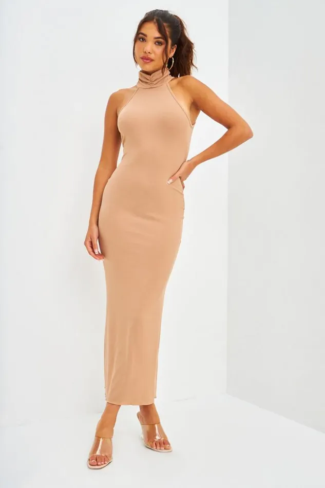 Women Robe Longue Taupe Sans Manches Bijou Brentiny Au Dos Brentiny Paris Capsule Collection Women Robe Longue Taupe Sans Manches Bijou Brentiny Au Dos Brentiny Paris Capsule Collection