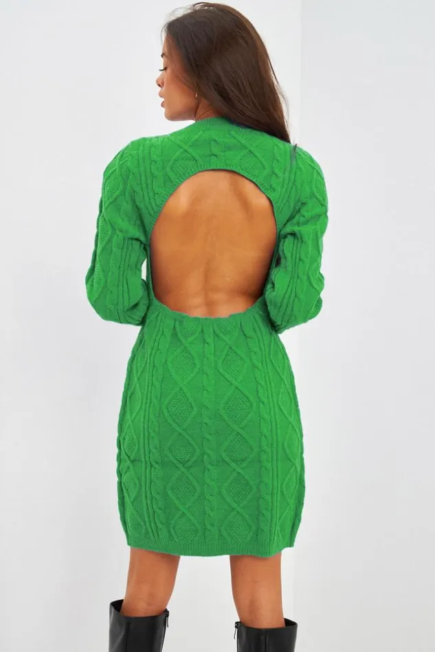 Women Robe Pull Courte Verte Ajoure Au Dos Green Brentiny Paris Ceremonial Outfits Women Robe Pull Courte Verte Ajoure Au Dos Green Brentiny Paris Ceremonial Outfits