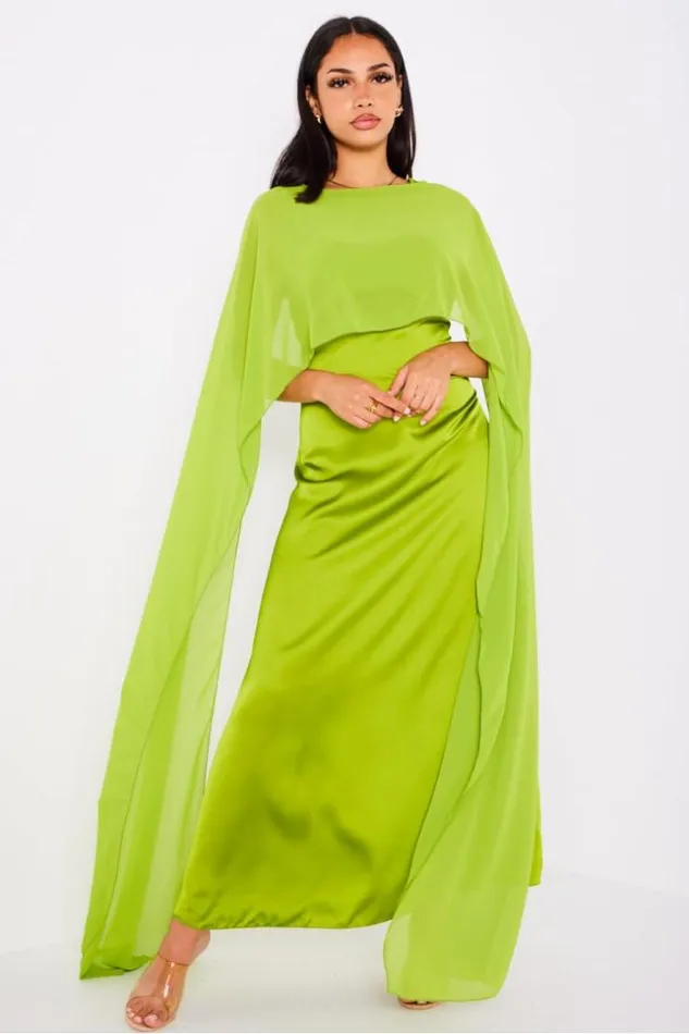 Women Robe Verte Ample Satine Empicement Voile Vertclair Brentiny Paris Short Dresses