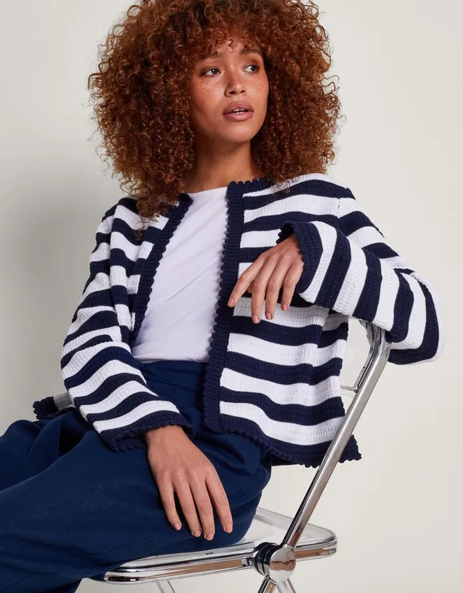 Women Samara Stripe Cardigan Blue Monsoon Cardigans