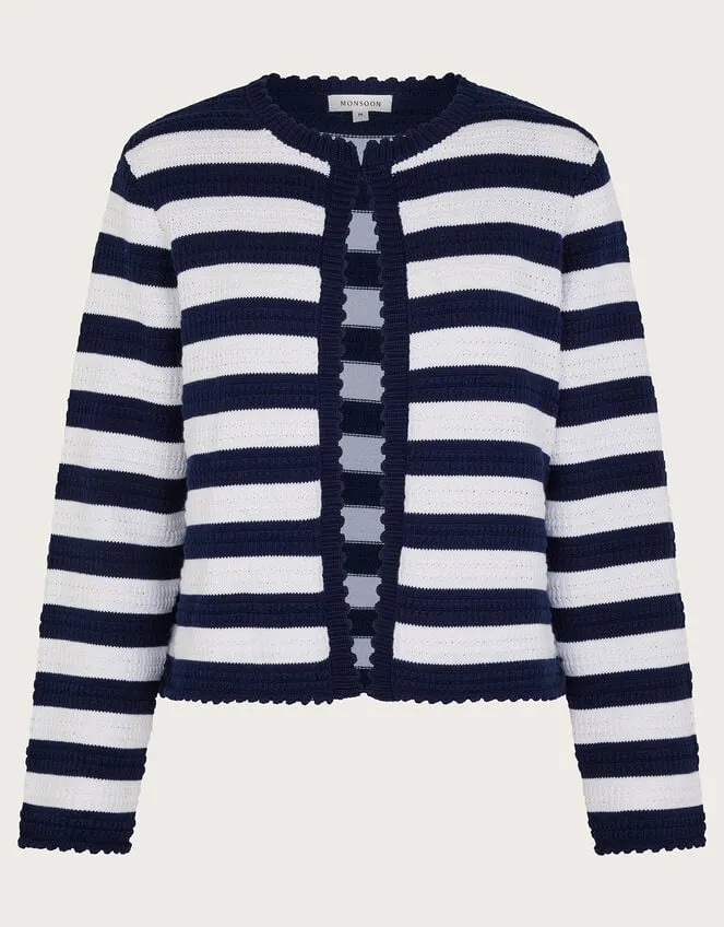 Women Samara Stripe Cardigan Blue Monsoon Cardigans