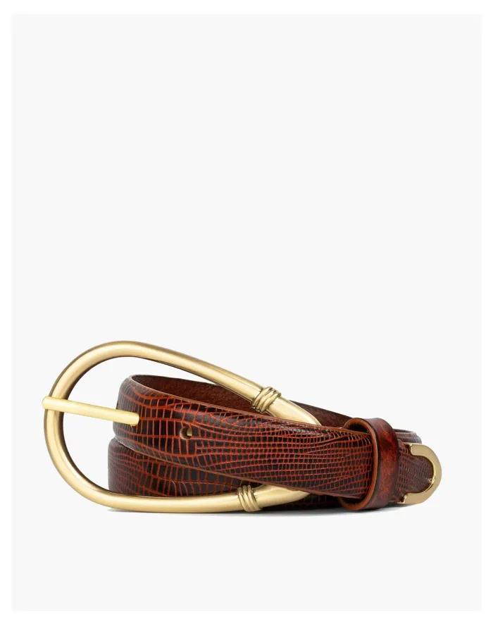 Women Sancia Leather Elysees Skinny Belt Vintage Brown Madewell Belts