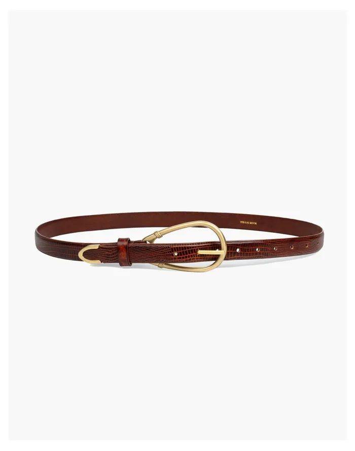 Women Sancia Leather Elysees Skinny Belt Vintage Brown Madewell Belts