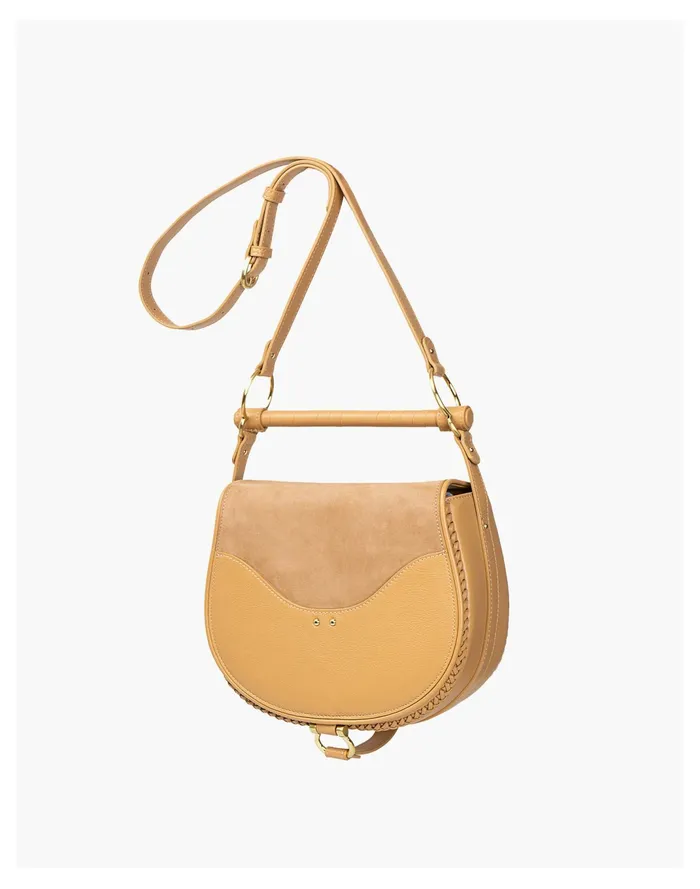 Women Sancia Suede Inset Leather Babylon Bag Camel Madewell Crossbody Bags