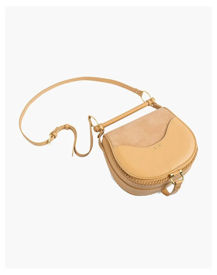 Women Sancia Suede Inset Leather Babylon Bag Camel Madewell Crossbody Bags Women Sancia Suede Inset Leather Babylon Bag Camel Madewell Crossbody Bags