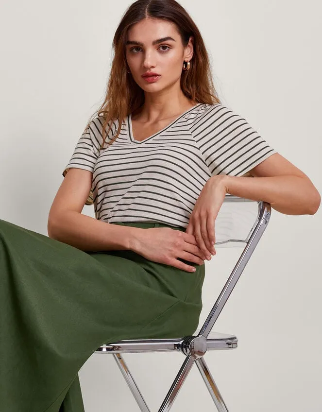 Women Saskia Stripe TShirt Green Monsoon Tops and Blouses