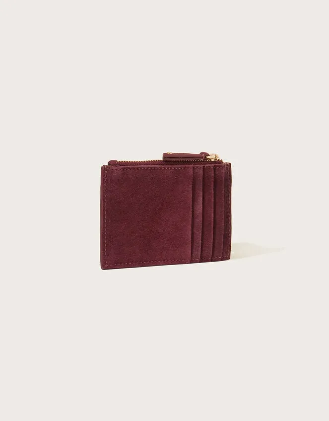 Women Scallop Suede Card Holder Monsoon Bags and Purses
