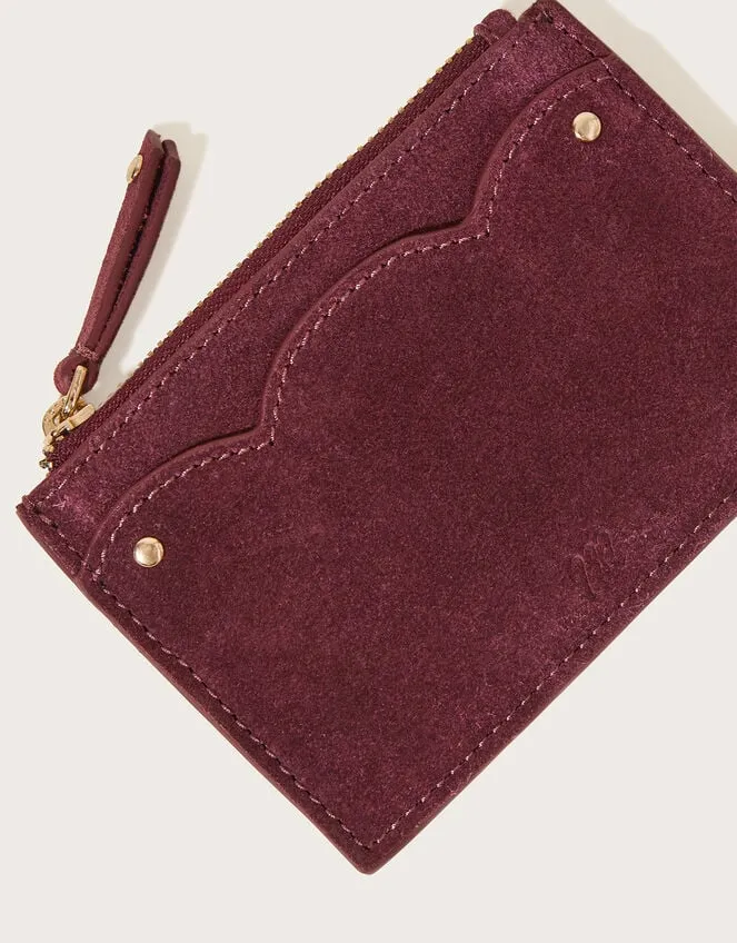 Women Scallop Suede Card Holder Monsoon Bags and Purses