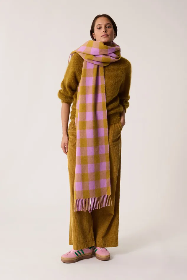 Women Scarf Paula ErableBlossom charpe Laine Carreaux Multicolore Des Petits Hauts Scarves and Beanies