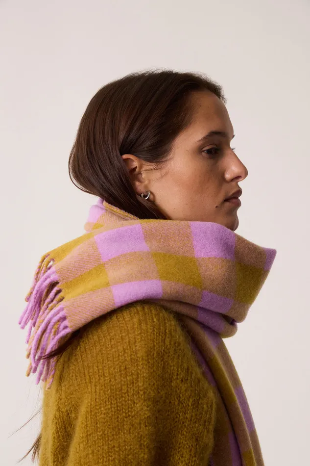 Women Scarf Paula ErableBlossom charpe Laine Carreaux Multicolore Des Petits Hauts Scarves and Beanies