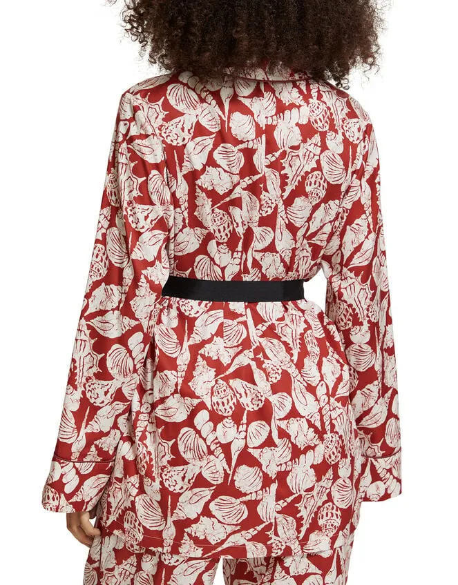 Women Scotch And Soda Shell Print Tie Top Red Monsoon Jackets