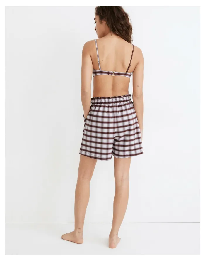 Women Second Wave Board Shorts In Peralta Plaid Pair Plaid Stained Mahogany Madewell Swim Women Second Wave Board Shorts In Peralta Plaid Pair Plaid Stained Mahogany Madewell Swim