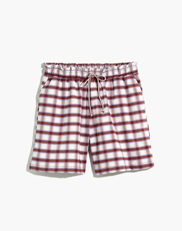 Women Second Wave Board Shorts In Peralta Plaid Pair Plaid Stained Mahogany Madewell Swim Women Second Wave Board Shorts In Peralta Plaid Pair Plaid Stained Mahogany Madewell Swim