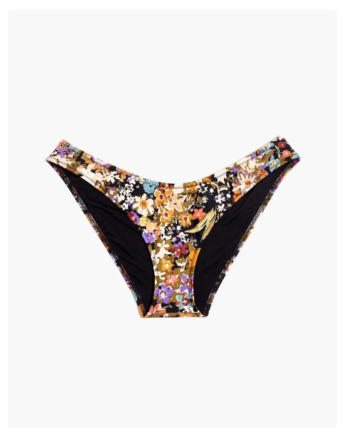 Women Second Wave Curved Waist Bikini Bottom In Wildgarden Wild Bohemian True Black Madewell Swim Women Second Wave Curved Waist Bikini Bottom In Wildgarden Wild Bohemian True Black Madewell Swim