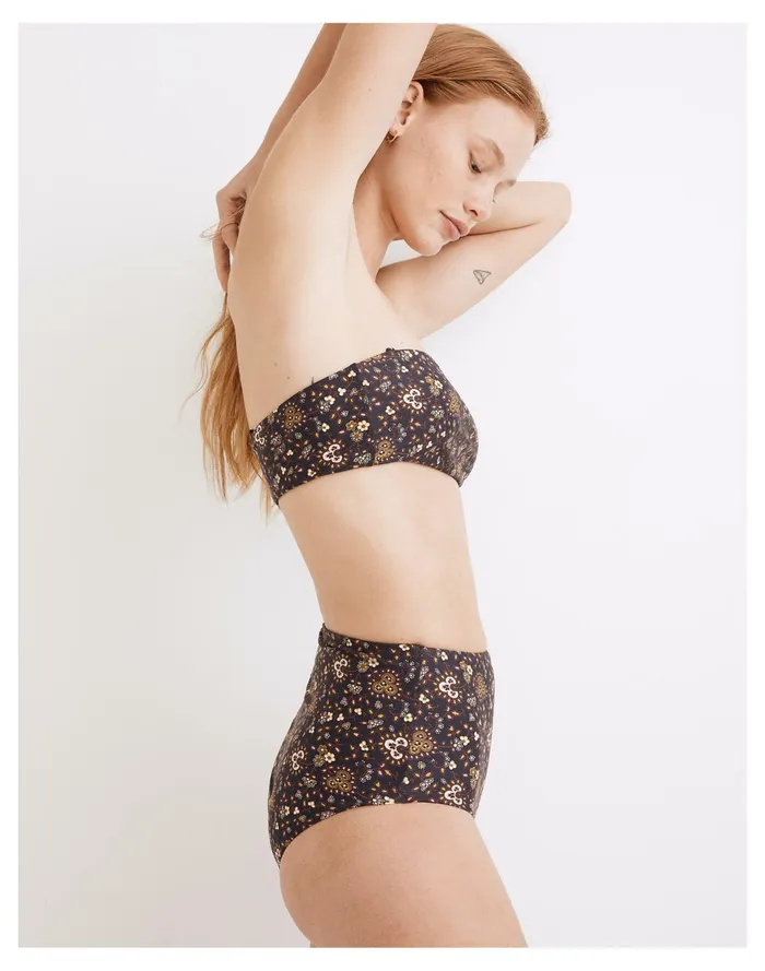 Women Second Wave Reversible Retro High Waisted Bikini Bottom In Wildplains Floral Folk Foulard Combo Madewell Swim Women Second Wave Reversible Retro High Waisted Bikini Bottom In Wildplains Floral Folk Foulard Combo Madewell Swim