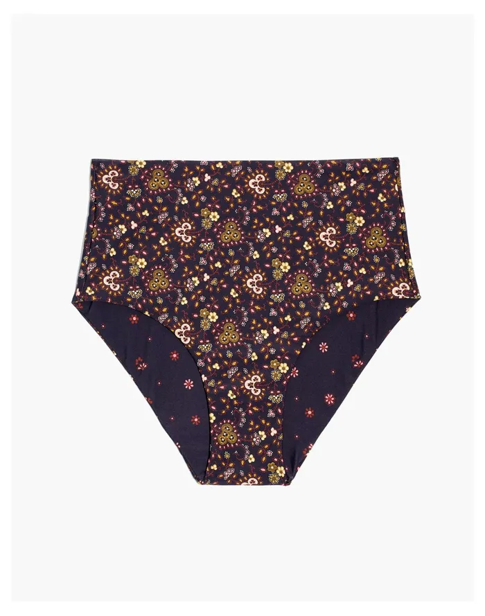 Women Second Wave Reversible Retro High Waisted Bikini Bottom In Wildplains Floral Folk Foulard Combo Madewell Swim Women Second Wave Reversible Retro High Waisted Bikini Bottom In Wildplains Floral Folk Foulard Combo Madewell Swim