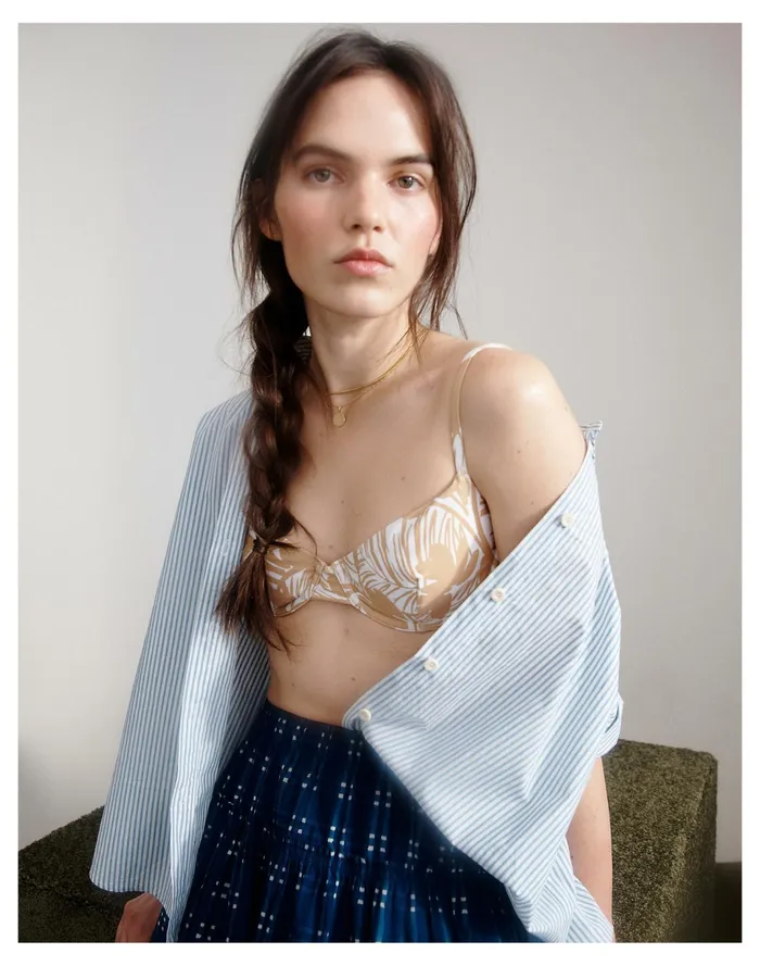 Women Second Wave Underwire Bikini Top In Palm Leaves Earthen Sand Madewell Swim Women Second Wave Underwire Bikini Top In Palm Leaves Earthen Sand Madewell Swim