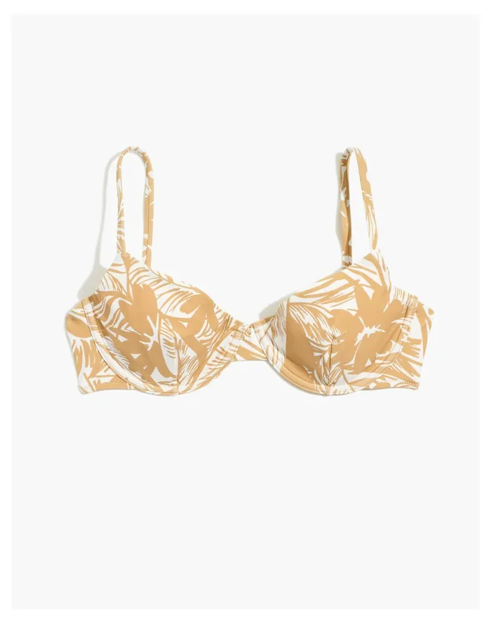 Women Second Wave Underwire Bikini Top In Palm Leaves Earthen Sand Madewell Swim Women Second Wave Underwire Bikini Top In Palm Leaves Earthen Sand Madewell Swim