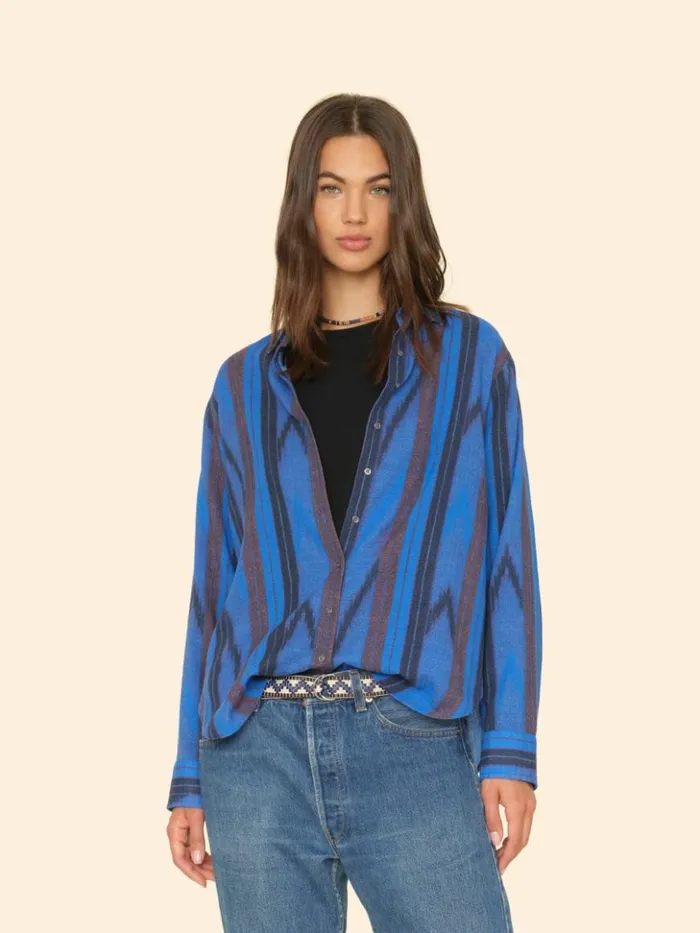 Women Shirts Xirena Electric Blue Beau Shirt