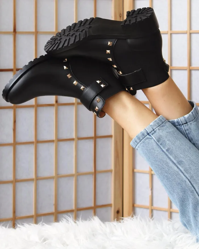 Women Shoes Belle and Bloom City Lights Leather Ankle Boot 8211 Black