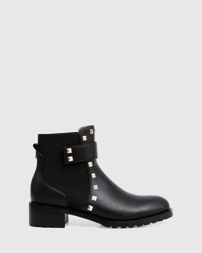 Women Shoes Belle and Bloom City Lights Leather Ankle Boot 8211 Black