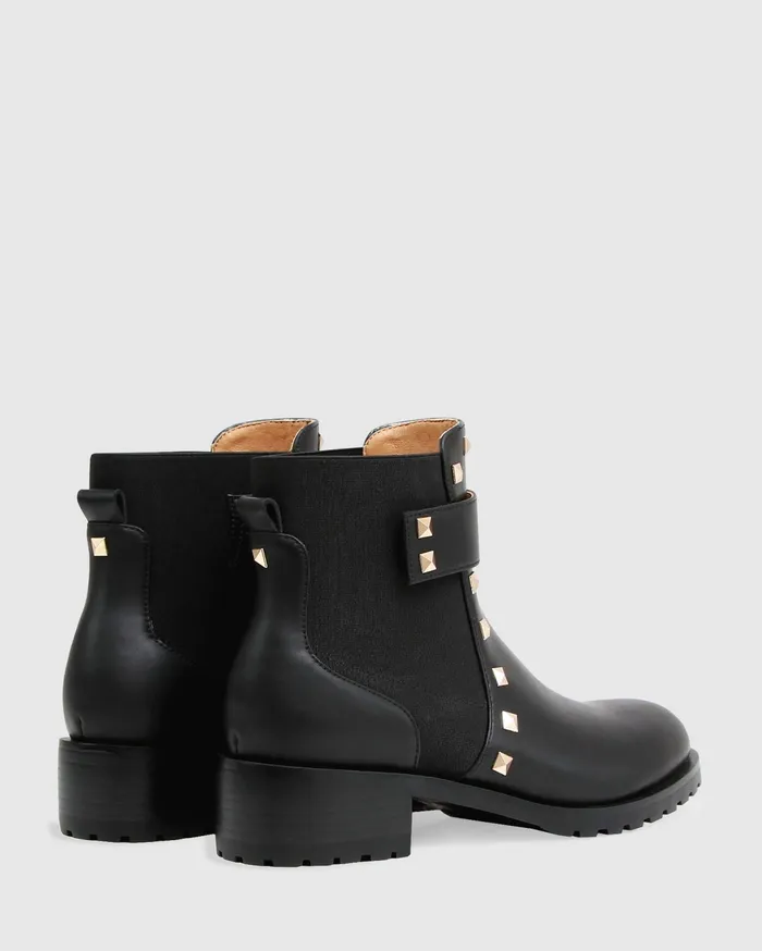 Women Shoes Belle and Bloom City Lights Leather Ankle Boot 8211 Black