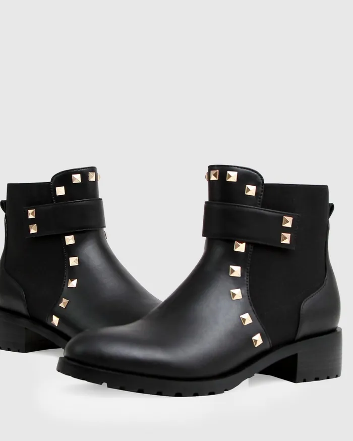 Women Shoes Belle and Bloom City Lights Leather Ankle Boot 8211 Black