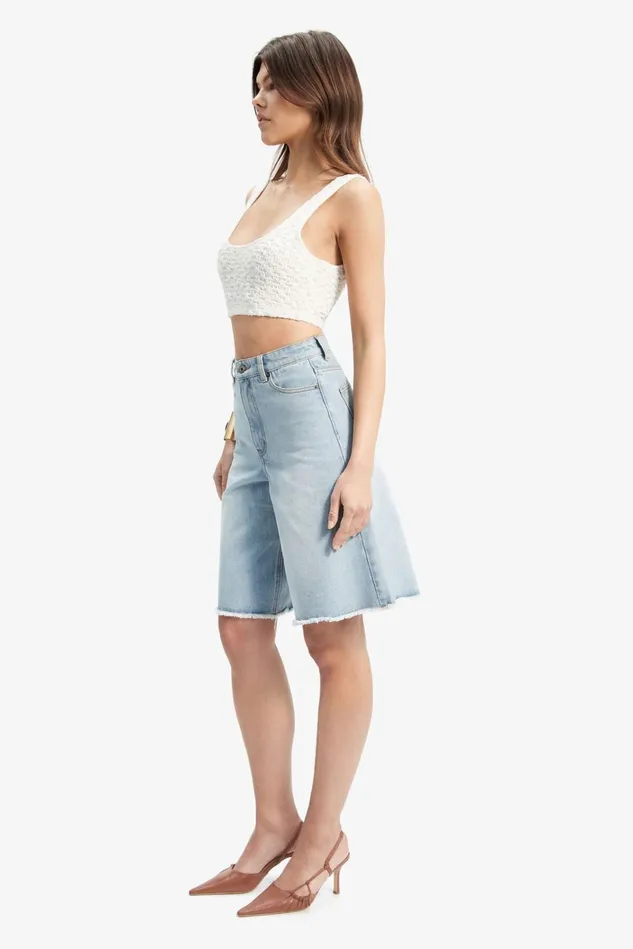 Women Shorts Bardot Forte Long Denim Short In Light Wash Light Wash Women Shorts Bardot Forte Long Denim Short In Light Wash Light Wash