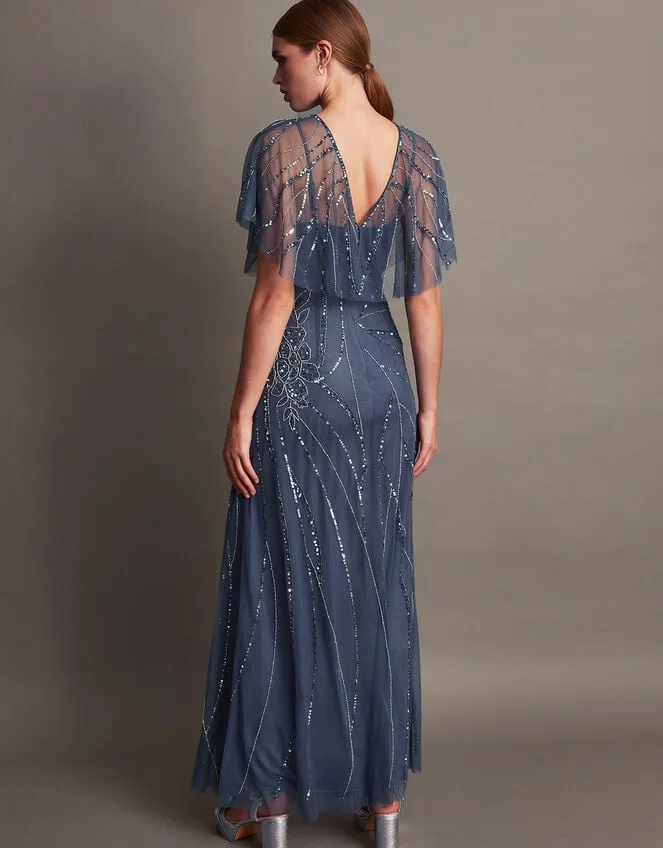 Women Sienna Embellished Maxi Dress Blue Monsoon Occasionwear