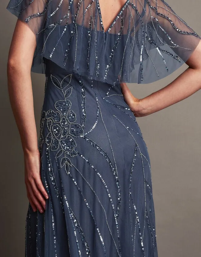 Women Sienna Embellished Maxi Dress Blue Monsoon Occasionwear