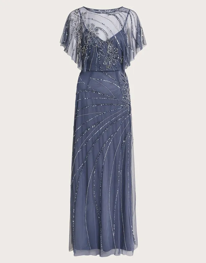 Women Sienna Embellished Maxi Dress Blue Monsoon Occasionwear