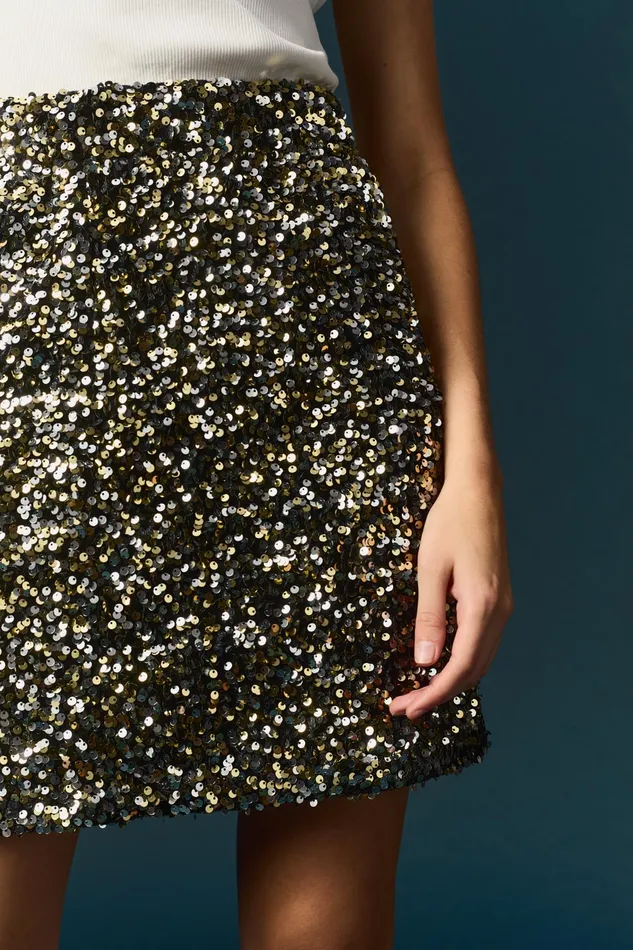 Women Skirt Jaliza Comete Jupe Sequins Dors Des Petits Hauts Dresses and Skirts