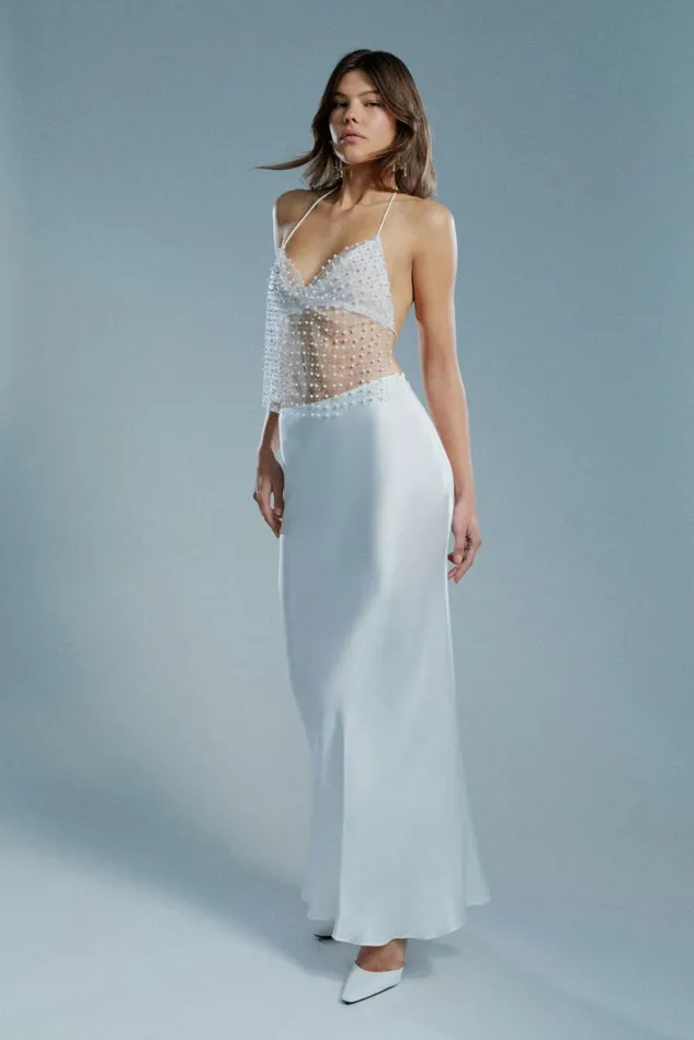 Women Skirts Bardot Isadore Satin Maxi Skirt In Orchid Wht Orchid Wht Women Skirts Bardot Isadore Satin Maxi Skirt In Orchid Wht Orchid Wht