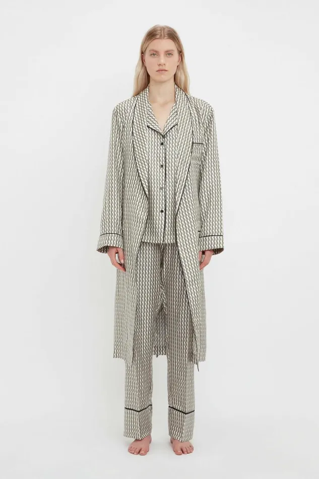 Women Sleepwear Victoria Beckham Pyjama Robe In VB House Monogram Jacquard