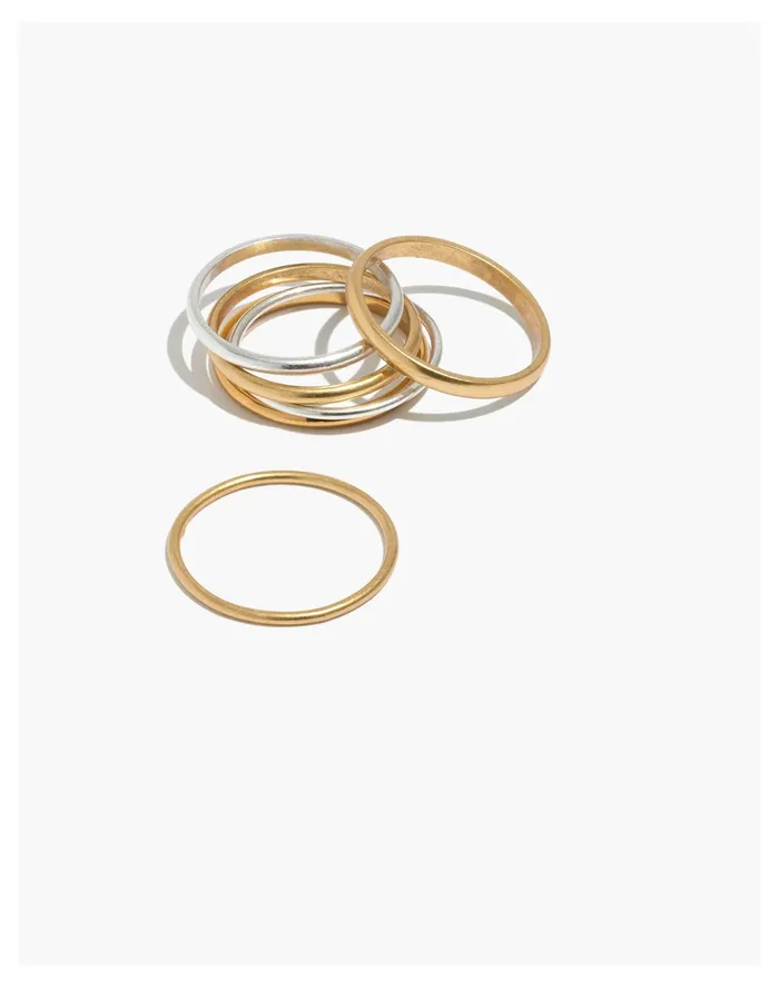 Women Slender Stacking Ring Set Mixed Metal Madewell Rings