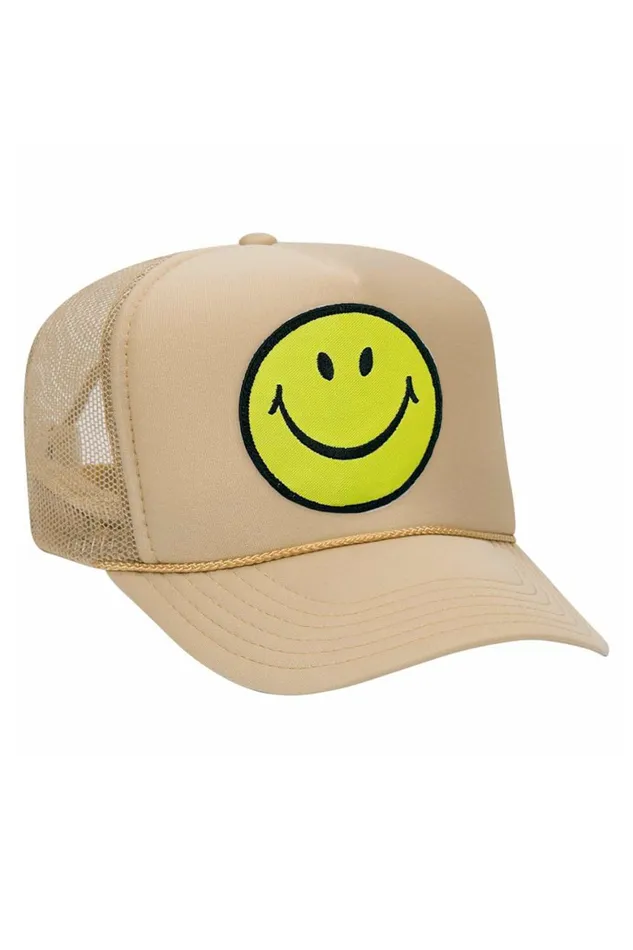 Women SMILEY VINTAGE TRUCKER HAT Aviator Nation TruckerHats