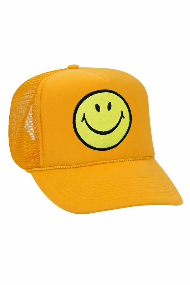 Women SMILEY VINTAGE TRUCKER HAT Aviator Nation TruckerHats