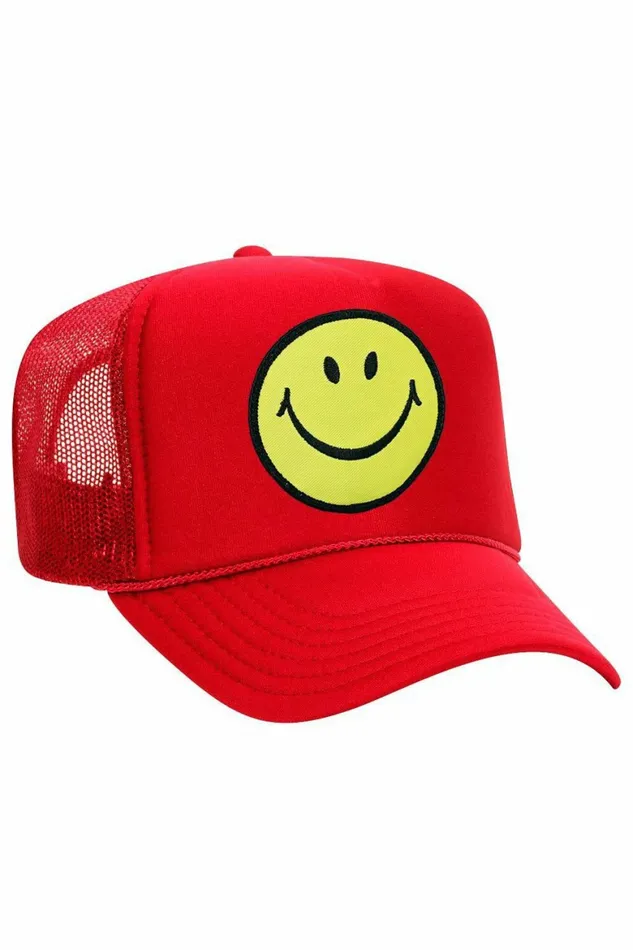 Women SMILEY VINTAGE TRUCKER HAT Aviator Nation TruckerHats