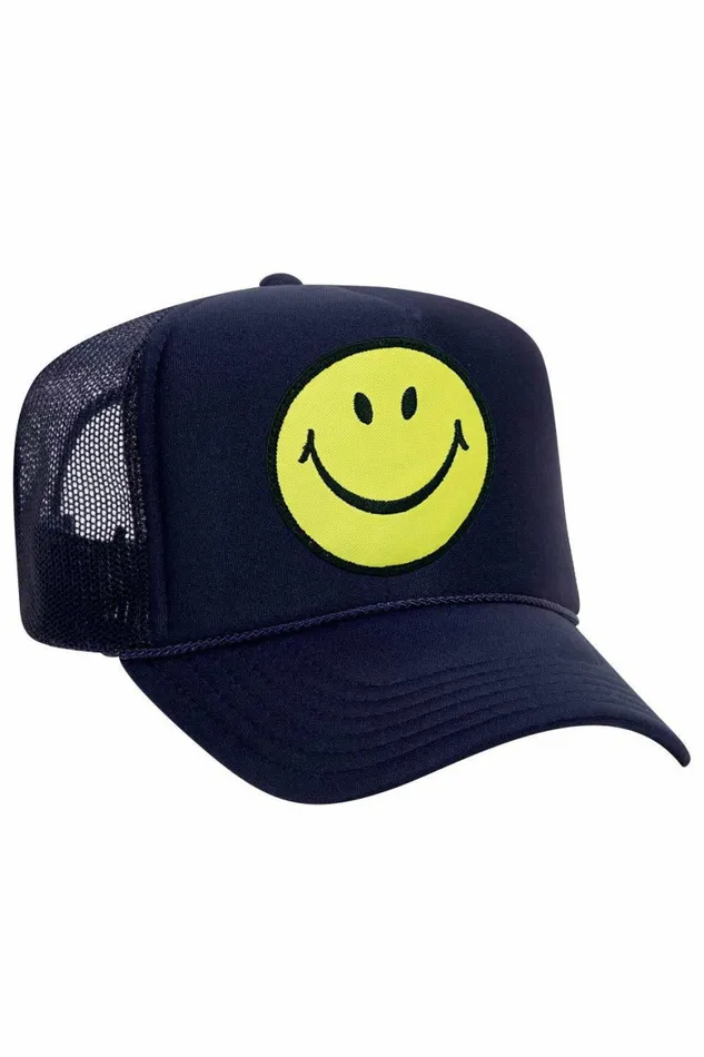 Women SMILEY VINTAGE TRUCKER HAT Aviator Nation TruckerHats