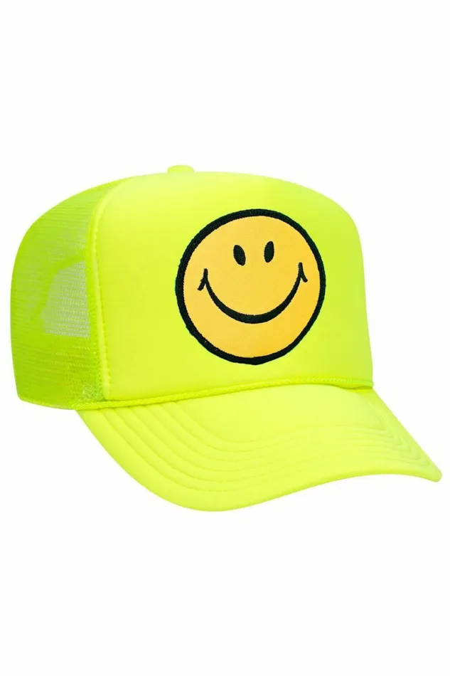 Women SMILEY VINTAGE TRUCKER HAT Aviator Nation TruckerHats