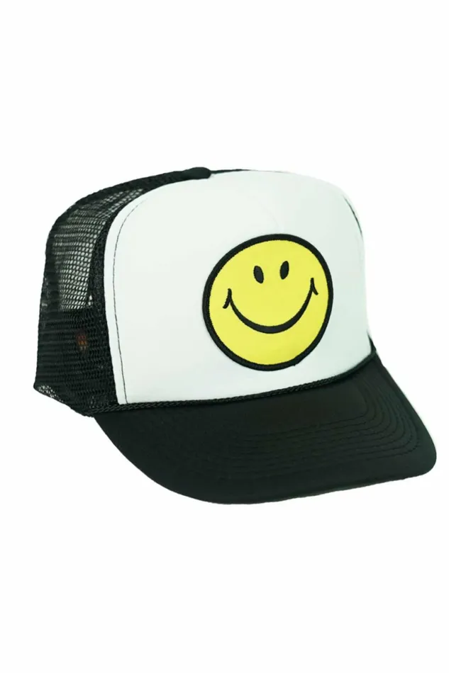 Women SMILEY VINTAGE TRUCKER HAT Aviator Nation TruckerHats