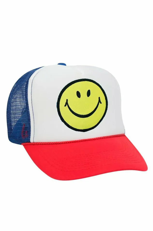 Women SMILEY VINTAGE TRUCKER HAT Aviator Nation TruckerHats
