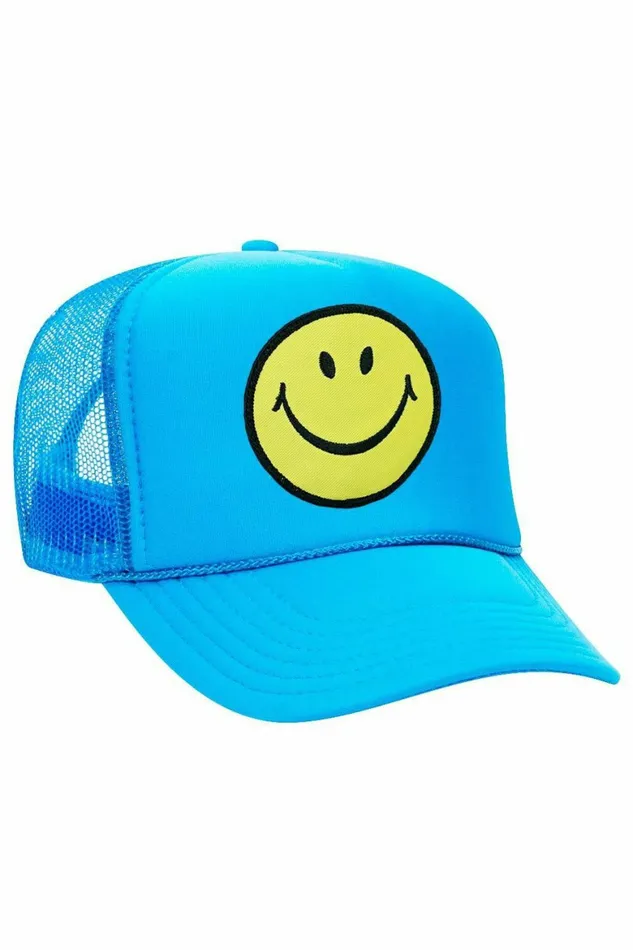 Women SMILEY VINTAGE TRUCKER HAT Aviator Nation TruckerHats