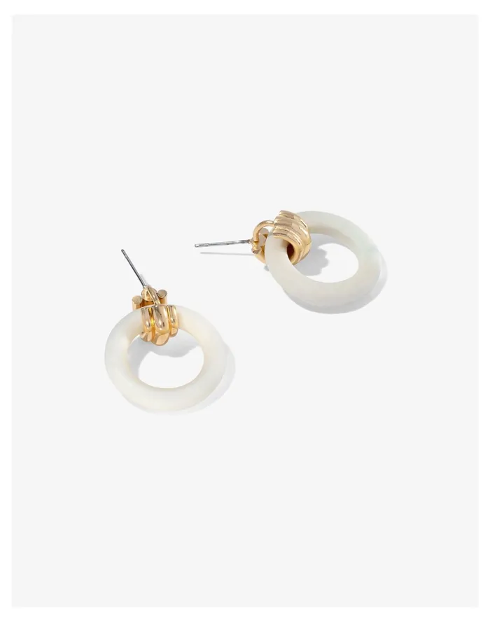 Women SOKO Duara Link Hoop Earrings White Madewell Earrings