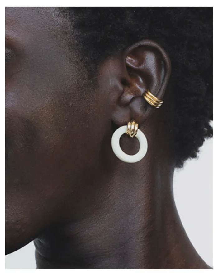 Women SOKO Duara Link Hoop Earrings White Madewell Earrings Women SOKO Duara Link Hoop Earrings White Madewell Earrings
