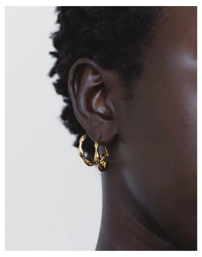 Women SOKO Moto Mini Hoops Gold Madewell Earrings Women SOKO Moto Mini Hoops Gold Madewell Earrings