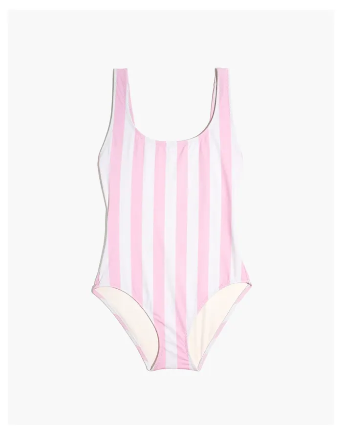 Women Solid and Striped Anne Marie One Piece Swimsuit In Cotton Candy Stripe Cotton Candy Madewell Swim Women Solid and Striped Anne Marie One Piece Swimsuit In Cotton Candy Stripe Cotton Candy Madewell Swim